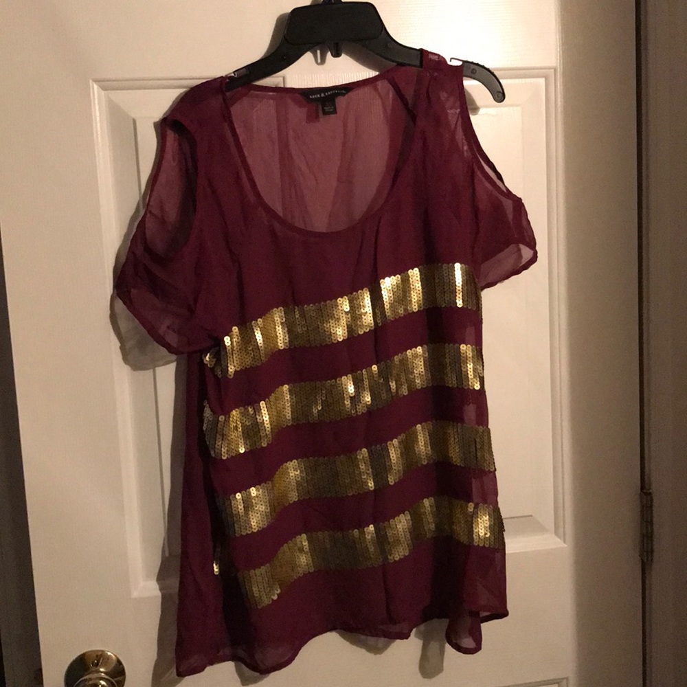 Rock and Republic sheer and sequin top